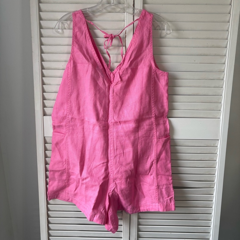 Athleta Retreat Linen Romper XS Pink NWT - Picture 11 of 11